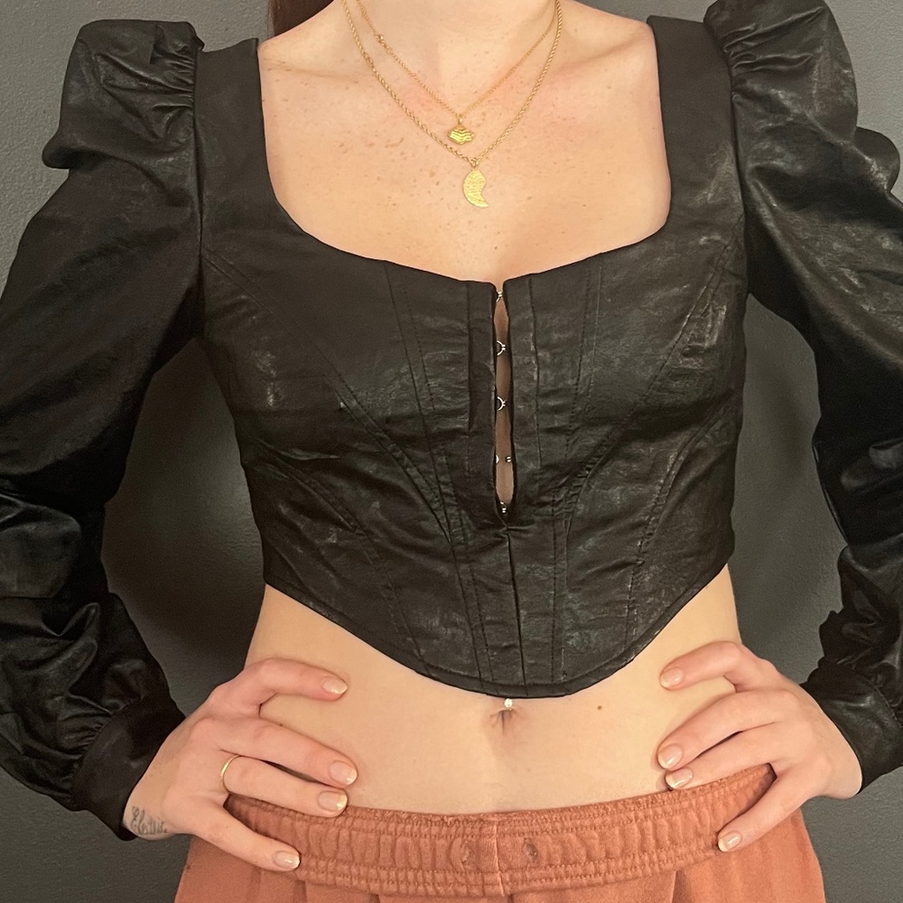 leather corset top